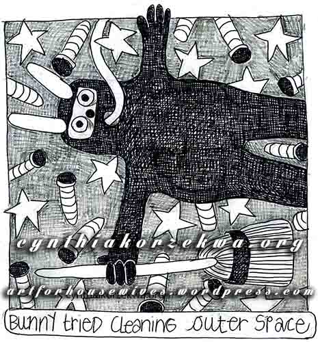 Bunny space debris by Cynthia Korzekwa