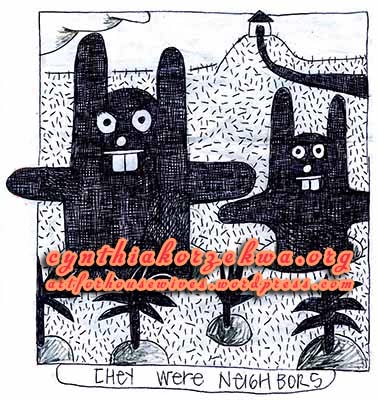 Ecofeminism graphic bunnies by Cynthia Korzekwa