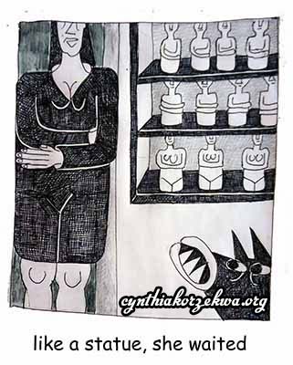 Like a statue she waited by Cynthia Korzekwa