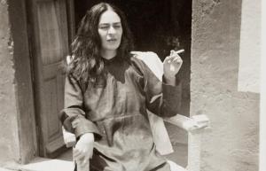 Frida Kahlo is seen smoking after a 1946 operation.