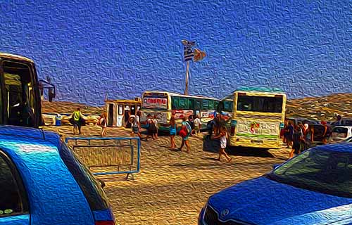 bus station, Port of Paros