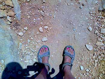 Velcro sandals on Paros