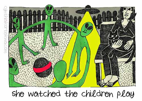 she watched the children play