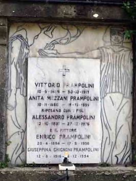 Enrico Prampolini's grave at Verano