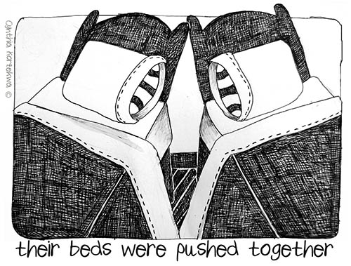 their beds were pushed together