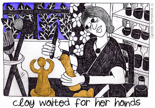 clay waited for her hands