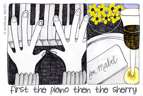 first the piano then the sherry