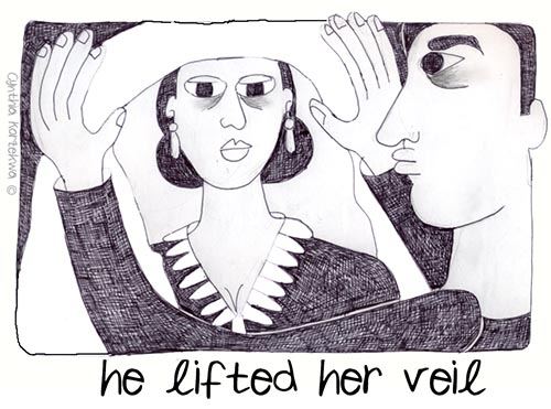 he lifted her veil