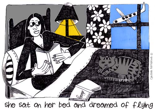 she sat on her bed and dreamed of flying
