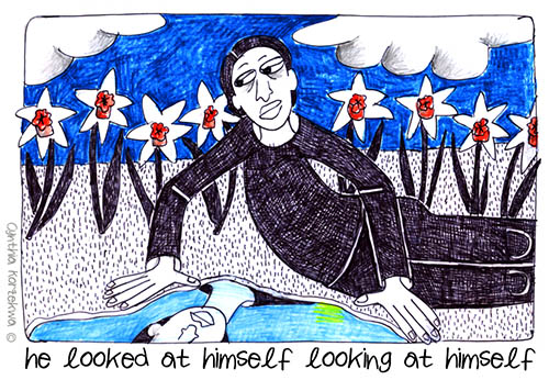 he looked at himself looking at himself