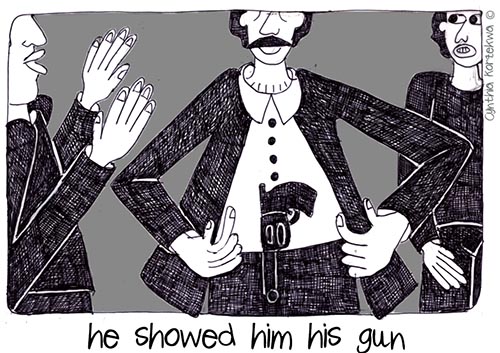 he showed him his gun
