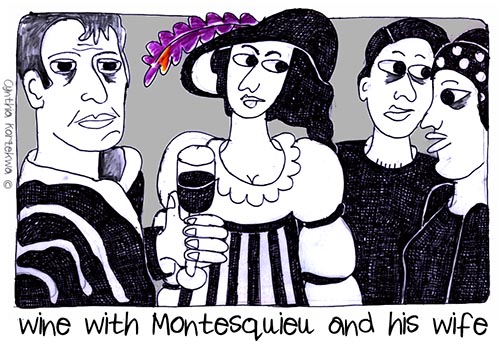 wine with Montesquieu and his wife