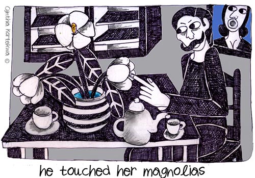 he touched her magnolias