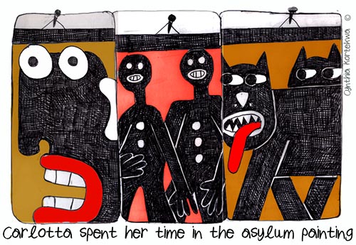 Carlotta spent her time in the asylum painting