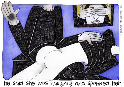 he said she was naughty and spanked her