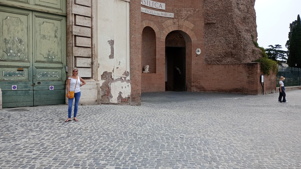 The exterior of the Basilica of the Angels and Martyrs in Rome 
