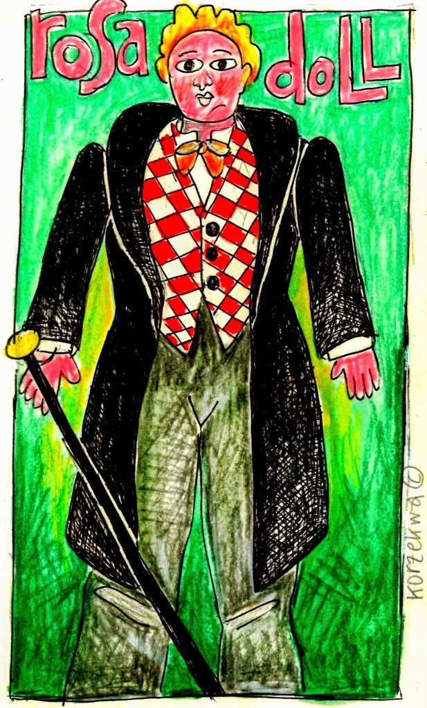 colored drawing of a Rosa Doll