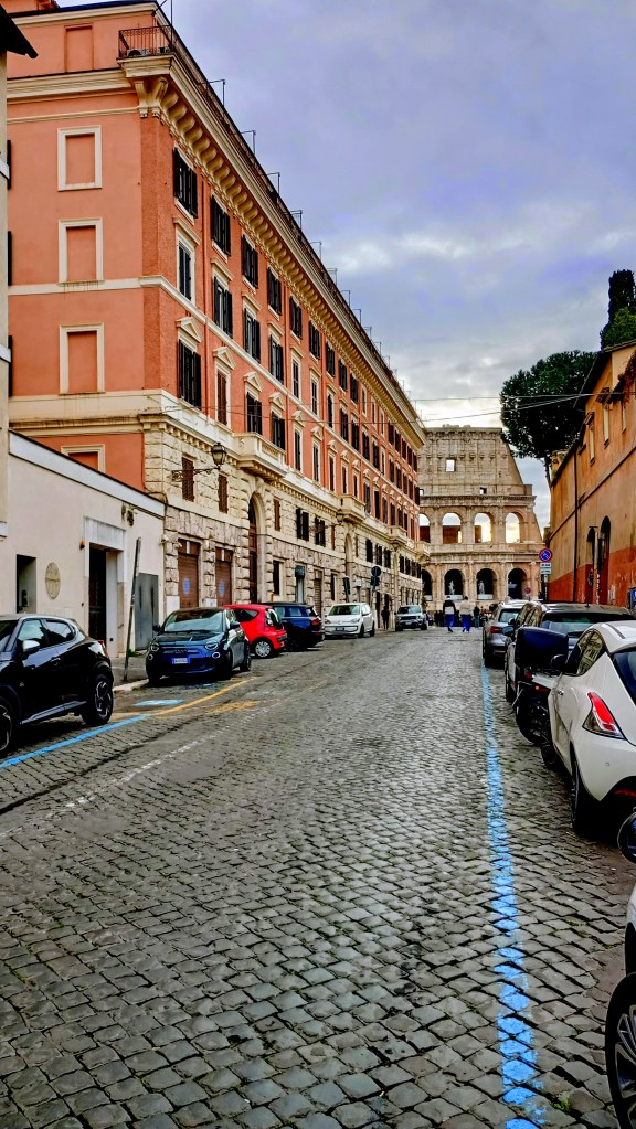 street looking towards the Colosseo