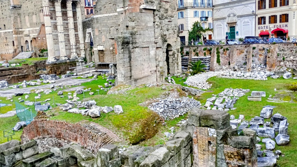 excavation site with many archetectural fragments