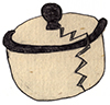 tiny drawing of a cracked pot