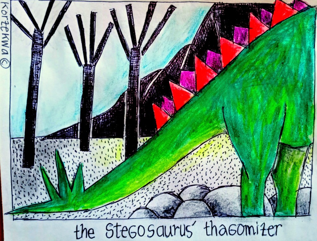 drawing of the stegosaurus' thagomizer