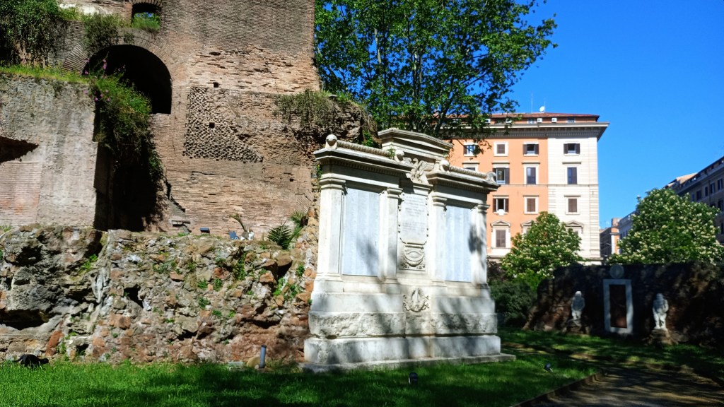 photo of Piazza Vittorio, view of war memorial and remains of villa palombara